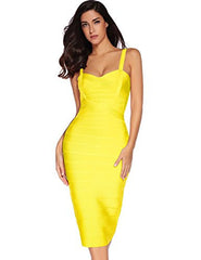 Spaghetti-Strap Sweetheart-Neck Summer Day-Out Bandage Dress