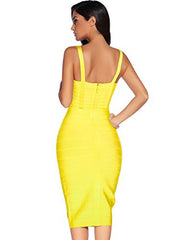 Spaghetti-Strap Sweetheart-Neck Summer Day-Out Bandage Dress