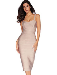 Spaghetti-Strap Sweetheart-Neck Summer Day-Out Bandage Dress