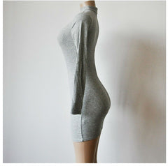 Halter V-Neck Long Sleeve Knitted Slim Party Winter Bandage Dresses