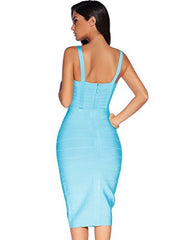 Spaghetti-Strap Sweetheart-Neck Summer Day-Out Bandage Dress