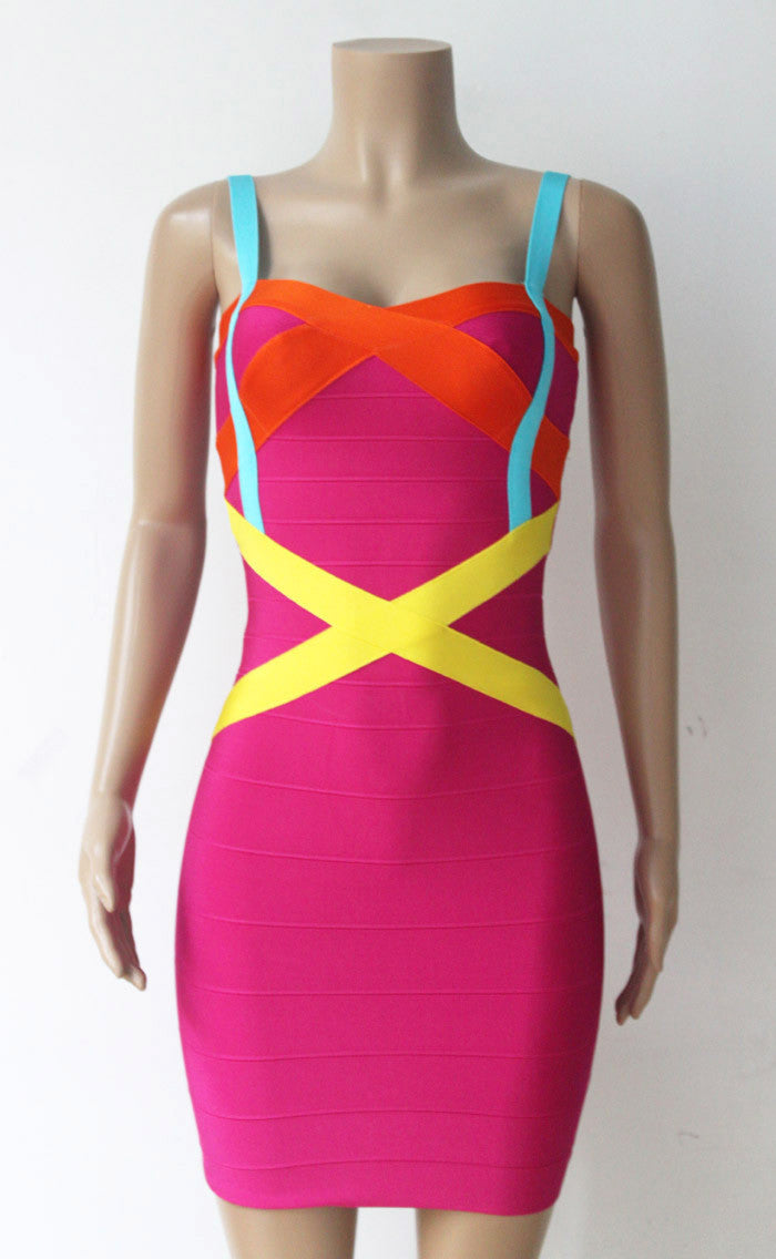 Spaghetti-Strap Sweetheart-Neck Summer Day-Out Bandage Dress